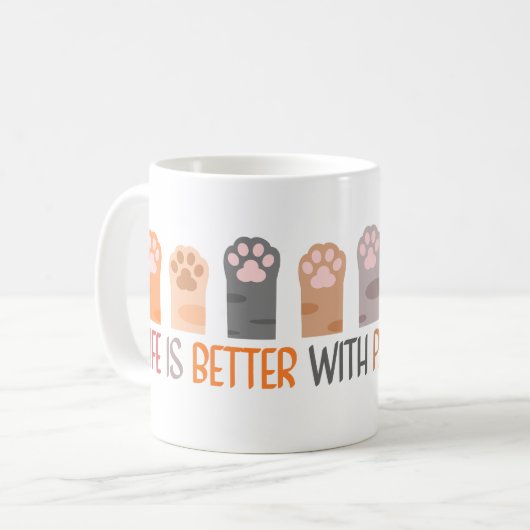 Mug Life is Better with Paws (Devant gauche)