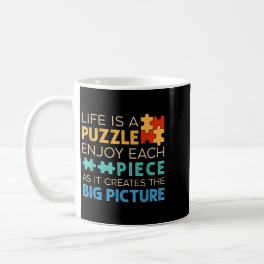 Mug Life Is Puzzle Enjoy Each Ece _ Jigsaw Puzzle Love (Gauche)