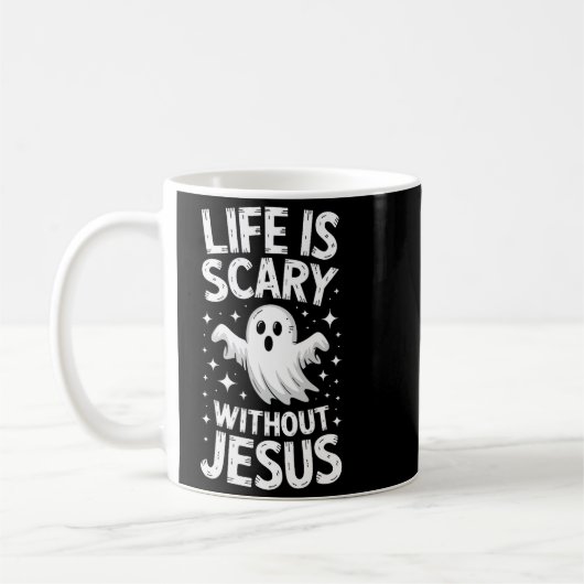 Mug Life Is Y Without Jesus Shirt Christian Halloween (Gauche)