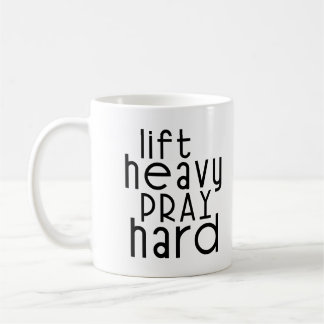 Mug Lift Heavy Pray Dur Christian Gym Citation de l'am