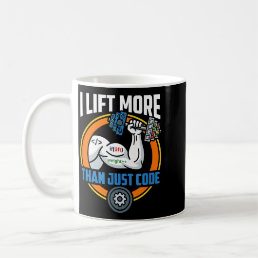 Mug Lift more than code funny programmer developer fit (Gauche)