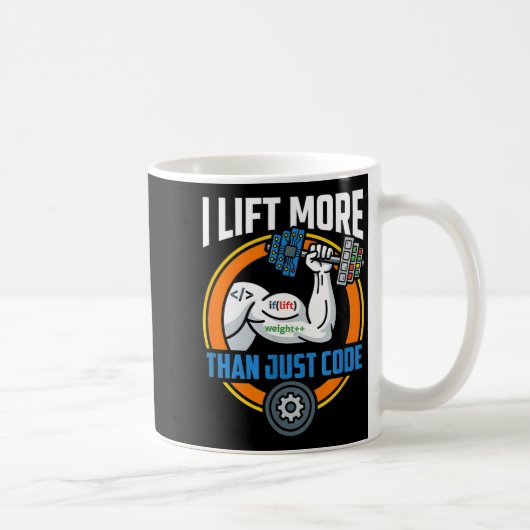 Mug Lift more than code funny programmer developer fit (Droite)