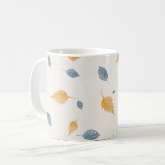 Mug Light Pastel Minimalist Autumn Leaves Pattern (Devant gauche)