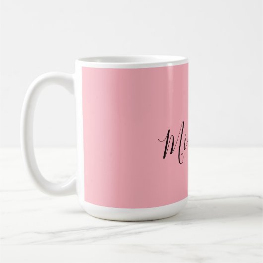Mug Light Pink Professional Unique Classic Handwriting (Gauche)