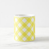 Mug Light Yellow Classic Gingham Pattern Monogram (Centre)