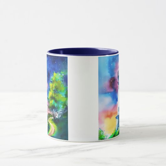 Mug Lighthouse Under a Starry Sky (Centre)