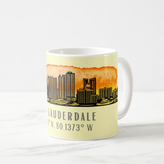 Mug Ligne aérienne et coordonnées de Fort Lauderdale (Devant droit)