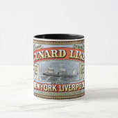 Mug Ligne affiche de Cunard de New York Liverpool (Centre)