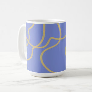Mug Ligne Art : Or sur bleu