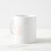 Mug Ligne Artistique Lion Zodiaque Blanc Pêche (Devant gauche)
