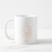 Mug Ligne Artistique Lion Zodiaque Blanc Pêche (Gauche)