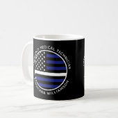 Mug Ligne blanche mince personnalisée USA Drapeau EMS  (Devant gauche)