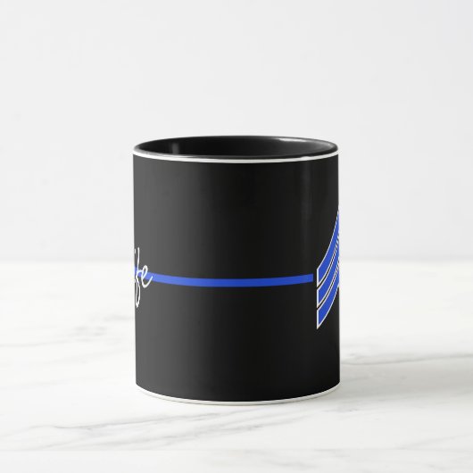 Mug Ligne Bleue fine Épouse LEO avec Rangements (Centre)
