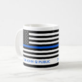 Mug Ligne Bleue fine Modèle du nom du drapeau américai (Devant gauche)