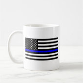Mug - Ligne bleue mince de la police du pavillon améri (Gauche)