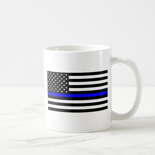 Mug - Ligne bleue mince de la police du pavillon améri (Droite)