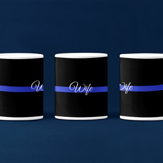 Mug Ligne Bleue Mince : Femme de police