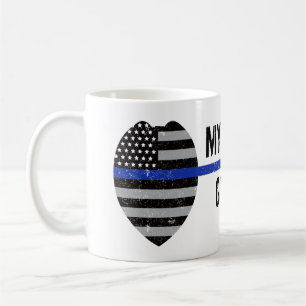 Mug Ligne Bleue Mince, J'Ai Vos Six, Femme De Police,