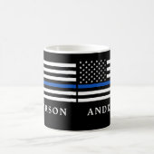 Mug Ligne bleue mince moderne Officier de police perso (Centre)