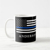 Mug Ligne bleue mince moderne Officier de police perso (Gauche)