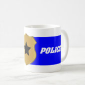 Mug Ligne Bleue Mince, Police Dieu Béni (Devant droit)