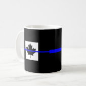 Mug Ligne bleue mince sur le drapeau canadien (Devant gauche)