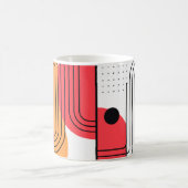 Mug Ligne courbe avec des formes géométriques rouges e (Centre)
