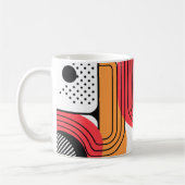Mug Ligne courbe avec des formes géométriques rouges e (Gauche)
