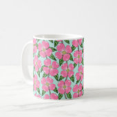 Mug ligne de bois de chien à fleurs roses tirant flora (Devant gauche)