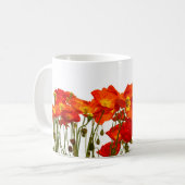 Mug Ligne de coquelicots rouges isolatedart, arrière - (Devant gauche)