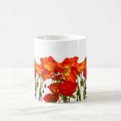 Mug Ligne de coquelicots rouges isolatedart, arrière - (Centre)