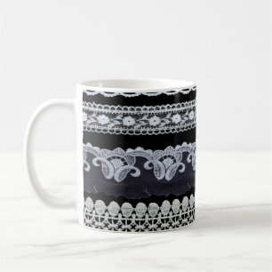 Mug Ligne de dentelle vintage, fleurs ornementales (vr