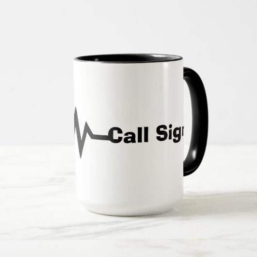 Mug Ligne de fréquence avec Customise d'appel (Devant droit)