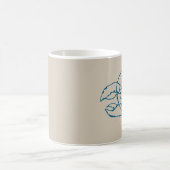 Mug Ligne De Homard Bleu Dessin Sur Plage De Sable Cou (Centre)