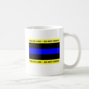 Mug Ligne de police bleue mince