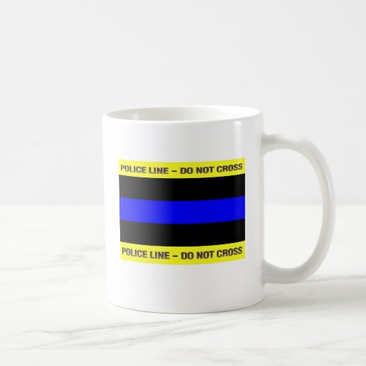 Mug Ligne de police bleue mince (Droite)