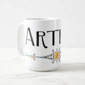 Mug Ligne décorative Artiste (Devant gauche)