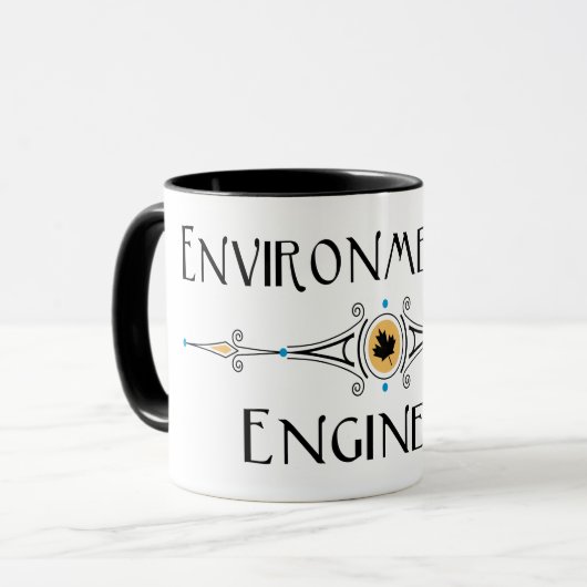 Mug Ligne décorative de l'ingénieur de l'environnement (Devant gauche)