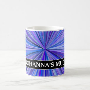 Mug Ligne des pourpres motif de bleus et d'éclat + Nom