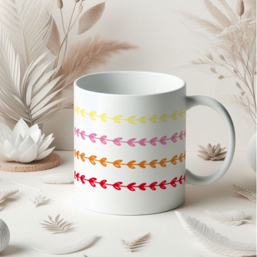 Mug Ligne Feuille mignonne personnalisable