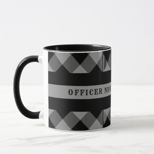 Mug Ligne grise mince monogramme correctionnel de (Gauche)