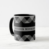 Mug Ligne grise mince monogramme correctionnel de (Devant gauche)