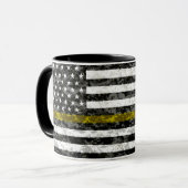Mug Ligne jaune mince drapeau de Camo (Devant gauche)