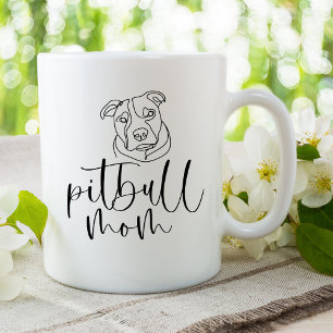 Mug Ligne minimaliste Cute Art Pitbull Maman