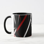Mug Ligne Moderne Géométrie Urbaine Noir Blanc Rouge (Gauche)