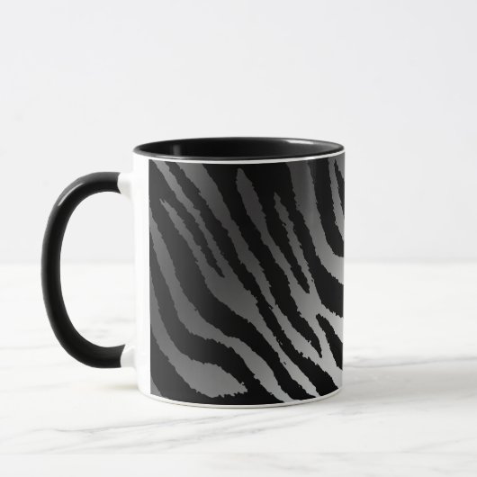 Mug Ligne noire moderne Zebra Silver (Gauche)