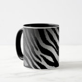 Mug Ligne noire moderne Zebra Silver (Devant gauche)