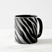 Mug Ligne noire moderne Zebra Silver (Devant droit)
