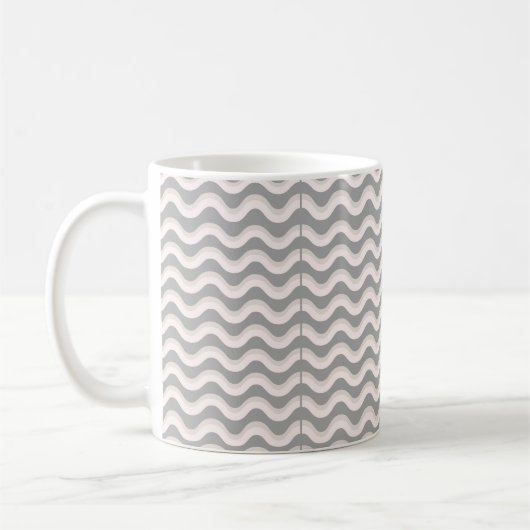 Mug Ligne ondulée gris minimaliste (Gauche)