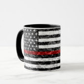 Mug Ligne rouge mince drapeau de Camo (Devant gauche)